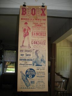 1952 Papelero Sanchez vs Hernan Gonzalez Vintage on Site Boxing Poster