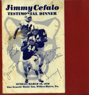 Joe Paterno Autograph on Jimmy Cefalo Testimonial Program 1978
