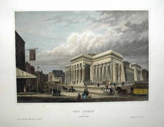 1849 Poppel Engraving The Tombs New York City Scarce