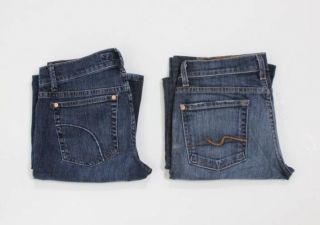 Seven for All Mankind Joes 2pc Dark Wash Flare Bootcut Jeans Set Size