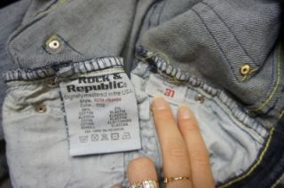 Rock Republic Roth Multicolor Signature Logo Pocket Womens Jeans Sz 31