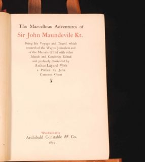 1895 Sir John Maundevile Marvellous Adventures Signed