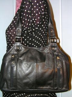 Beautiful black touchably soft leather shoulder bag by Great American