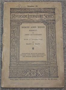 Birds and Bees Essays by John Burroughs 1907 Riverside Literature