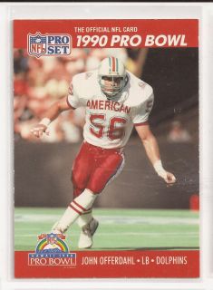 1990 John Offerdahl Pro Set AFC Pro Bowl Card 362 Miami Dolphins