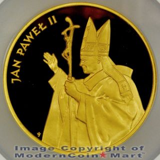 1987 Poland 12 oz Gold Papal Visit to America 200 000 Z NGC PF69 UC