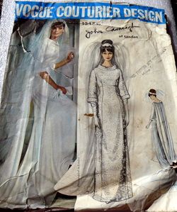  1960s Wedding Dress Vogue John Cavanagh Sewing Pattern 12 32