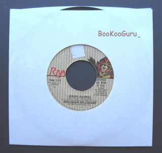 John Cougar Mellencamp Riva Records 45 RPM Pink Houses Jukebox Record  