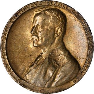 Extremely RARE 1914 Theodore Roosevelt Panama Canal Service Medal Unissued  