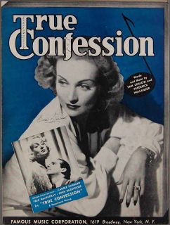 True Confession Sheet Music Carole Lombard 1937 Coslow and Hollander  