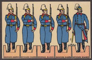 G8407 Fletcher Paper Doll Toy Soldier Postcard German Guard Cut Out 6  