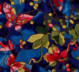 Museum of Fine Arts Butterflies Foliage John La Forge Stained Glass Silk Scarf  