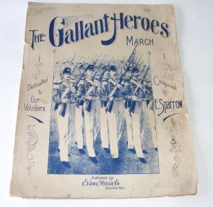 2 Sheet Music 1903 Gallant Heroes March 1897 Stars Stripes Forever March  