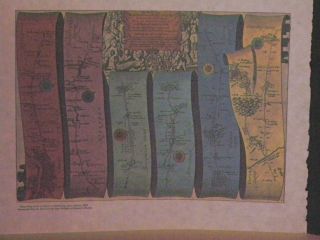 Vintage Road Map London to Oxford John Ogilby 1675  