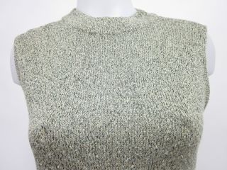 St John Green Knit Sleeveless Mock Turtleneck Sweater P  