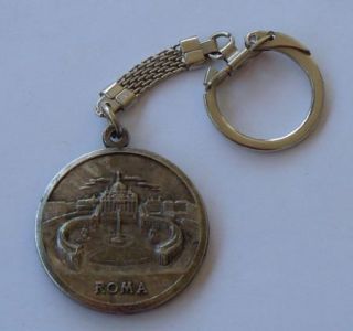 Pope John Paul II St Peters Basilica Medal Coin Keychain Rome Roma Vatican  