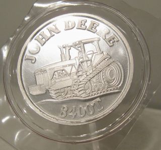 1 oz 999 Fine Silver John Deere 8400T Tractor Art Round Coin Mint Sealed  