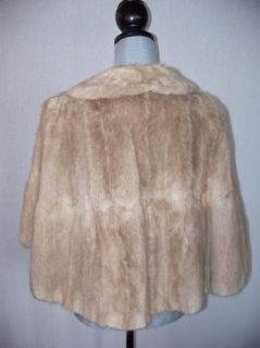 Vintage MacDougall's Taupe Blonde Mink Fur Wrap Shrug Soft Mint Cond One Owner  