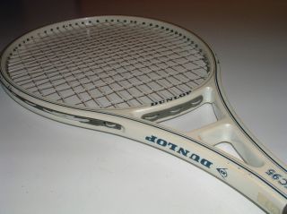 Vintage Dunlop SC95 Racket White Ceramic Composition Tennis Racquet RARE Clean  
