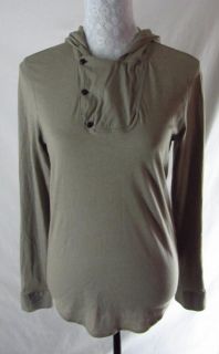 John Varvatos  Brown Long Sleeve Hoodie Shirt s Unique Button Front  
