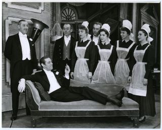 Rex Harrison My Fair Lady Broadway Henry Higgins w Maids Photo by Friedman 5  