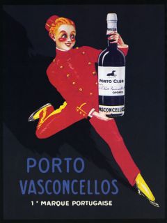Porto Wine Portugal Portuguese Vasconcellos Vintage Poster Repro Free s H  
