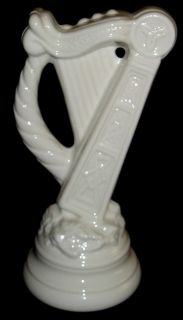 Porcelain Celtic Harp Signed John Wells  