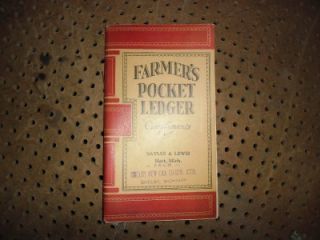 1920s John Deere Farmers Pocket Ledger Shelby Michigan  