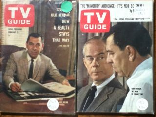 Pair of Vintage TV Guides from 1963 1967 Featuring Jack Webb of Dragnet  