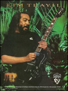 Soundgarden Kim Thayil for Guild s 100 Electric Guitars Ad 8x11 Advertisement  