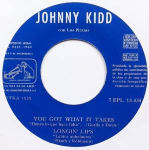 JOHNNY KIDD THE PIRATES YOU GOT WHAT IT TAKES 1960 SPANISH EP red vinyl  