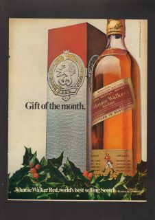 1968 Print AD Johnnie Walker Red label scotch whiskey smooth gift Scotland best  