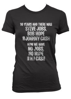 Steve Jobs Bob Hope Johnny Cash Juniors Girls T Shirt Celebrity Icon Successful  