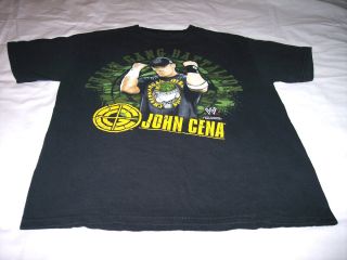 WWE John Cena Chain Gang Battalion Black Short Sleeve Shirt Adult Large  
