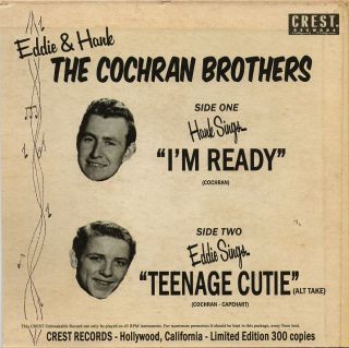 Eddie Cochran "Teenage Cutie" Alt Take B w "I'M Ready" Listen to Both Sides  