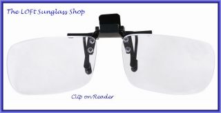 Flip Up Hinged Sunglasses ClipOn Reading Glasses RCL100  