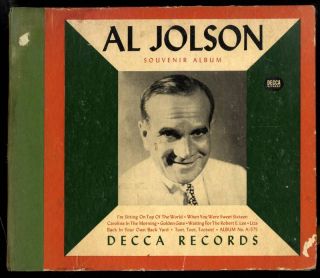 Decca Al Jolson Souvenir Album Holds 4 10 inch Records  