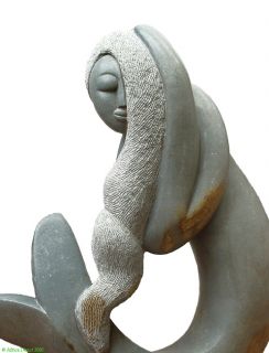 Shona Stone Sculpture "Mermaid Water Spirit" Signed  