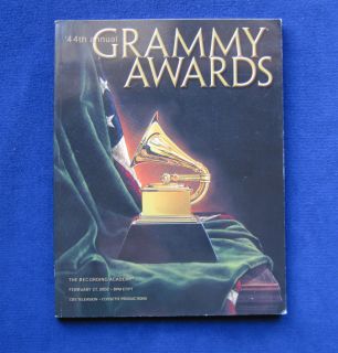 Official Program for 44th Annual Grammy Awards Hosted by Jon Stewart  