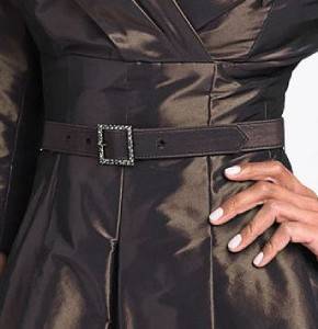 $278 New Teri Jon Rosette Shirtdress Dress 16 No Belt Bronze  