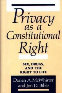 New Privacy as A Constitutional Right by Jon D Bible Hardcover Book 0899306381  