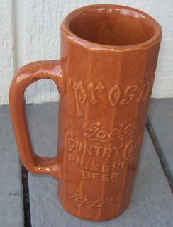 Prosit Goetz Country Club Pilsner Beer Red Label Mug Stein Saint Joseph Missouri  