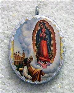 Juan Diego Lady Guadalupe Image Artisan Pendant Mexico  