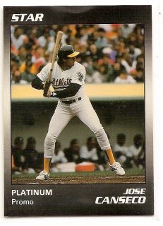 Jose Canseco 1990 Star Company Platinum A's Promo Card  