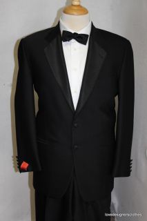 Joseph Abboud Black Tuxedo Suit 100 Wool Sz 40 R Pants 36 x 32 523  