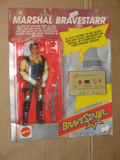 Vintage Mattel Bravestarr Deluxe Dutch Action Figure w Tape MOSC MOTU Filmations  