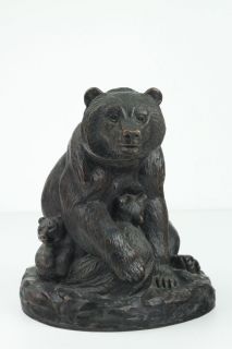 Bronze Sculpture Bear w Cubs Joseph Boulton Signed 548  