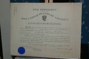 Theodore Teddy Roosevelt Signed Military Appointment  