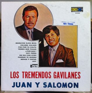 Juan Y Salomon Los Tremendos Gavilanes LP Mint Promo Eco 25398 Mexico 1975  