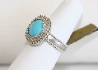 Jude Frances Sterling Silver Turquoise Diamond Ring  